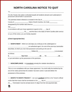 Landlord Eviction Notice Template