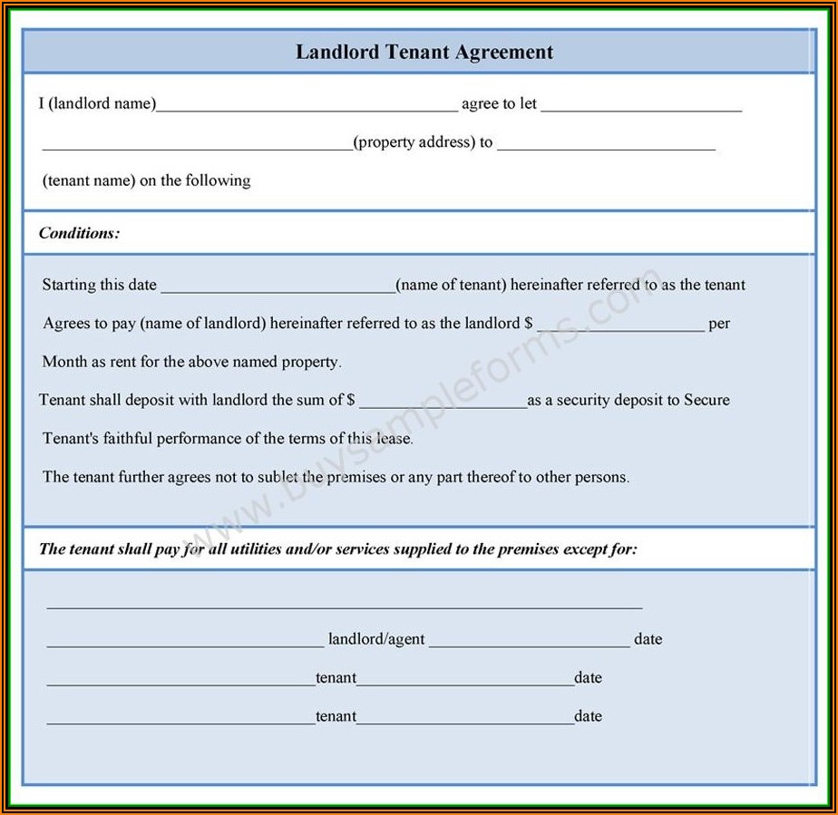 Landlord Tenant Agreement Form South Africa