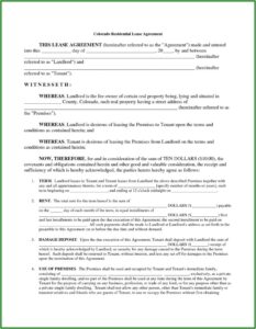 Landlord Tenant Lease Agreement Form