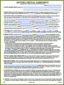 Landlord Tenant Rental Agreement Washington State