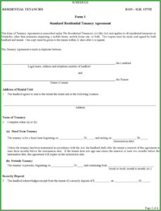 Lease Agreement Form Between Landlord And Tenant