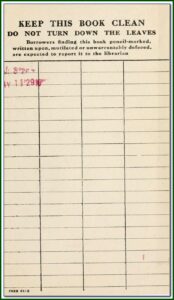 Library Book Checkout Card Template