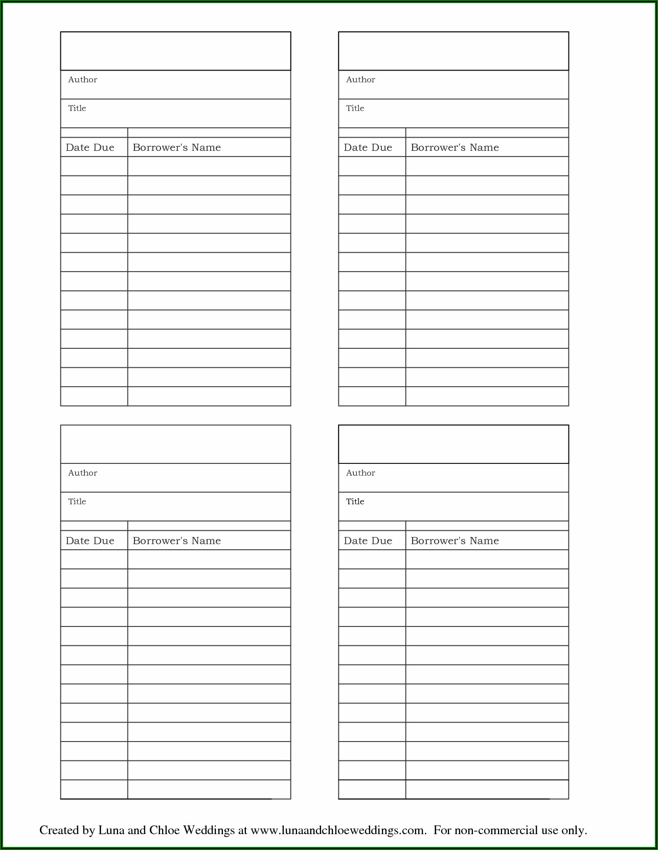 Library Book Issue Card Format