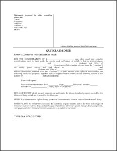 Mineral Deed Transfer Form Oklahoma