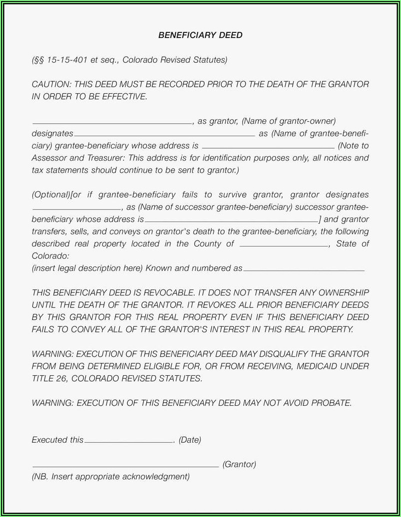 Mineral Deed Transfer Form