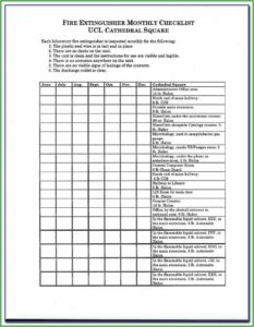 Monthly Fire Extinguisher Inspection Report