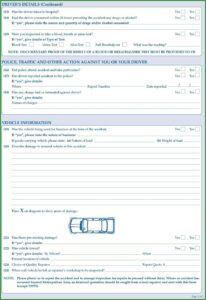 Motor Vehicle Accident Claim Form