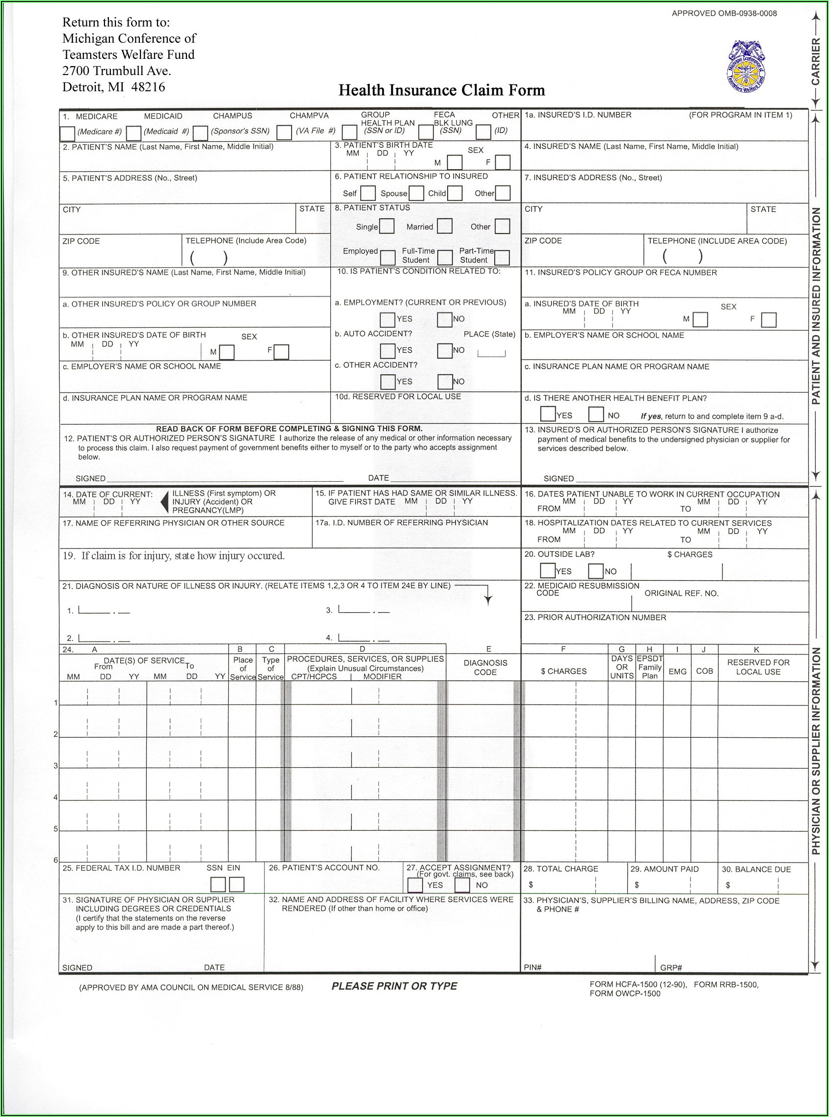 National Insurance Accident Claim Form