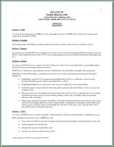 Nonprofit Organization Bylaws Template