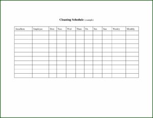 Nursing Home Cleaning Schedule Template