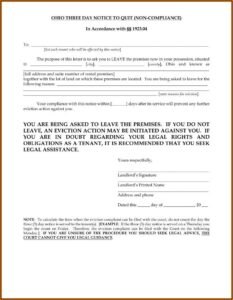 Ohio Eviction Notice Form