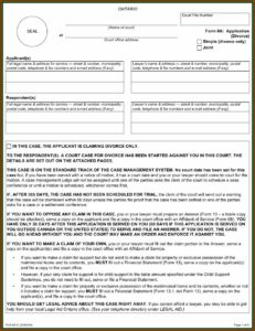 Ontario Divorce Court Forms