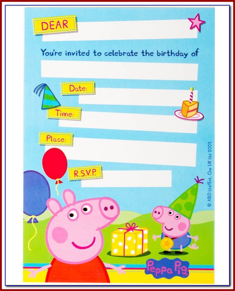 Peppa Pig Thank You Card Template
