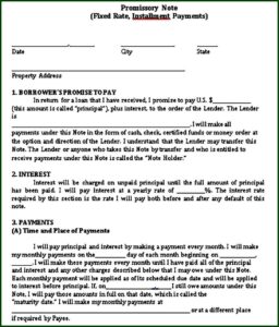 Personal Promissory Note Sample