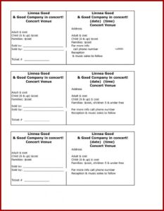 Plate Sale Ticket Template