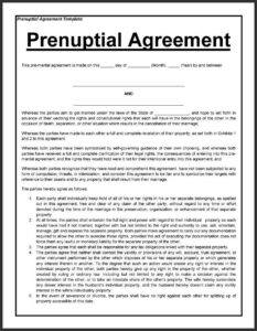 Prenup Agreement Template Australia