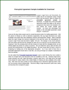 Prenup Agreement Template Usa