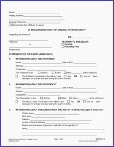 Printable Child Custody Papers