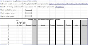 Printable Employee Work Schedule Template