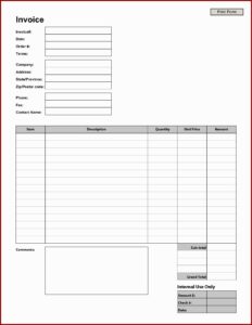 Printable Invoice Template Free