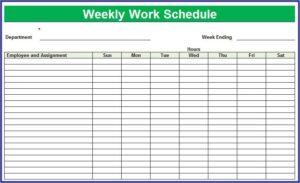 Printable Monthly Employee Schedule Template