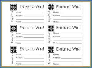 Printable Raffle Sheet Template 1 100