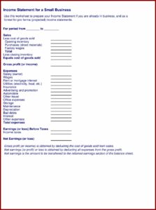 Profit And Loss Statement Sample For Small Business