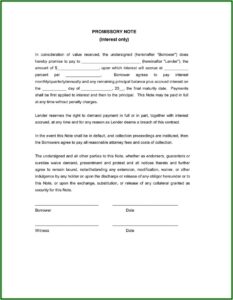 Promissory Note Form California