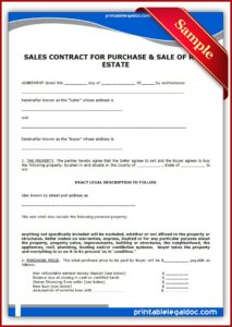 Property Purchase Agreement Template Free