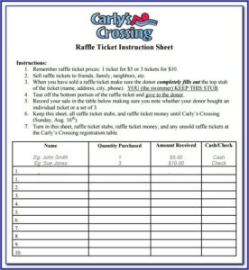 Raffle Sheet Template 1 100
