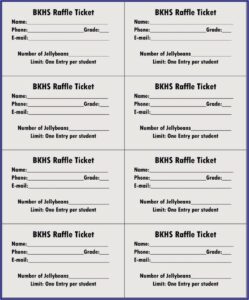 Raffle Sheet Template Word