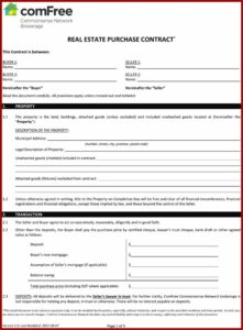 Real Estate Purchase Agreement Template Ontario