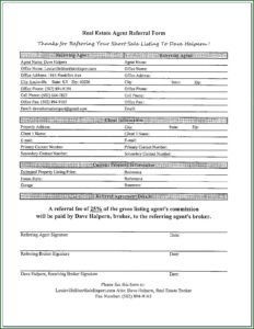 Real Estate Referral Fee Form