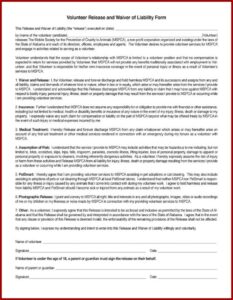 Release Of Liability Waiver Template California