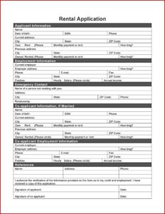 Residential Rental Application Form Alberta