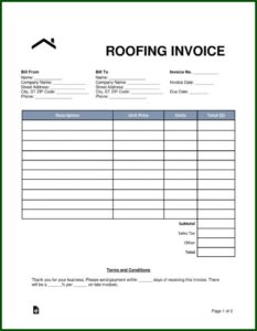 Roofing Estimate Template Word