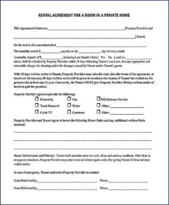 Room Rental Agreement Template Word Doc