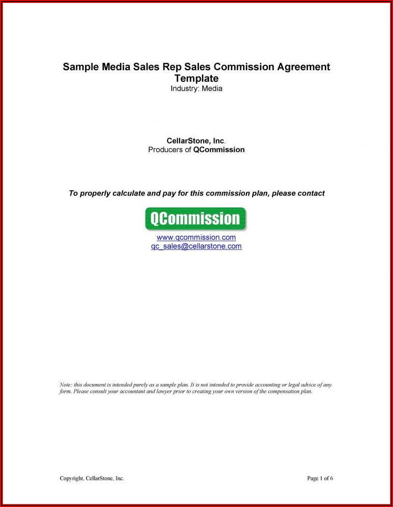 Sales Commission Plan Template Excel