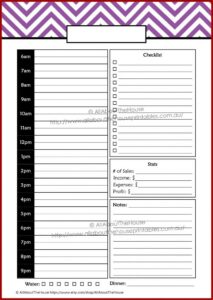 Sales Rep Daily Planner Template