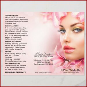 Salon Service Menu Template