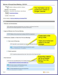 Sample Board Meeting Minutes Template