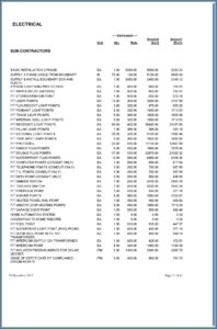 Sample Construction Estimate Form