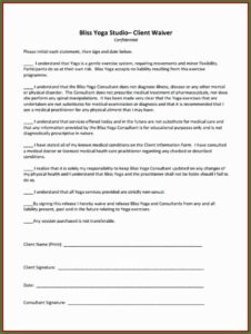 Sample Liability Waiver For Personal Trainers