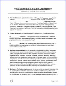 Sample Non Disclosure Form