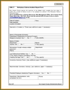 Sample Security Incident Report Form