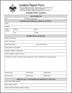 Security Incident Report Form Template