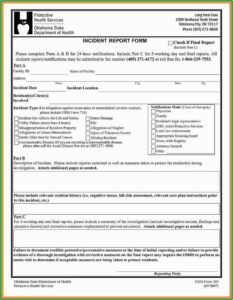 Security Incident Report Form Template Word