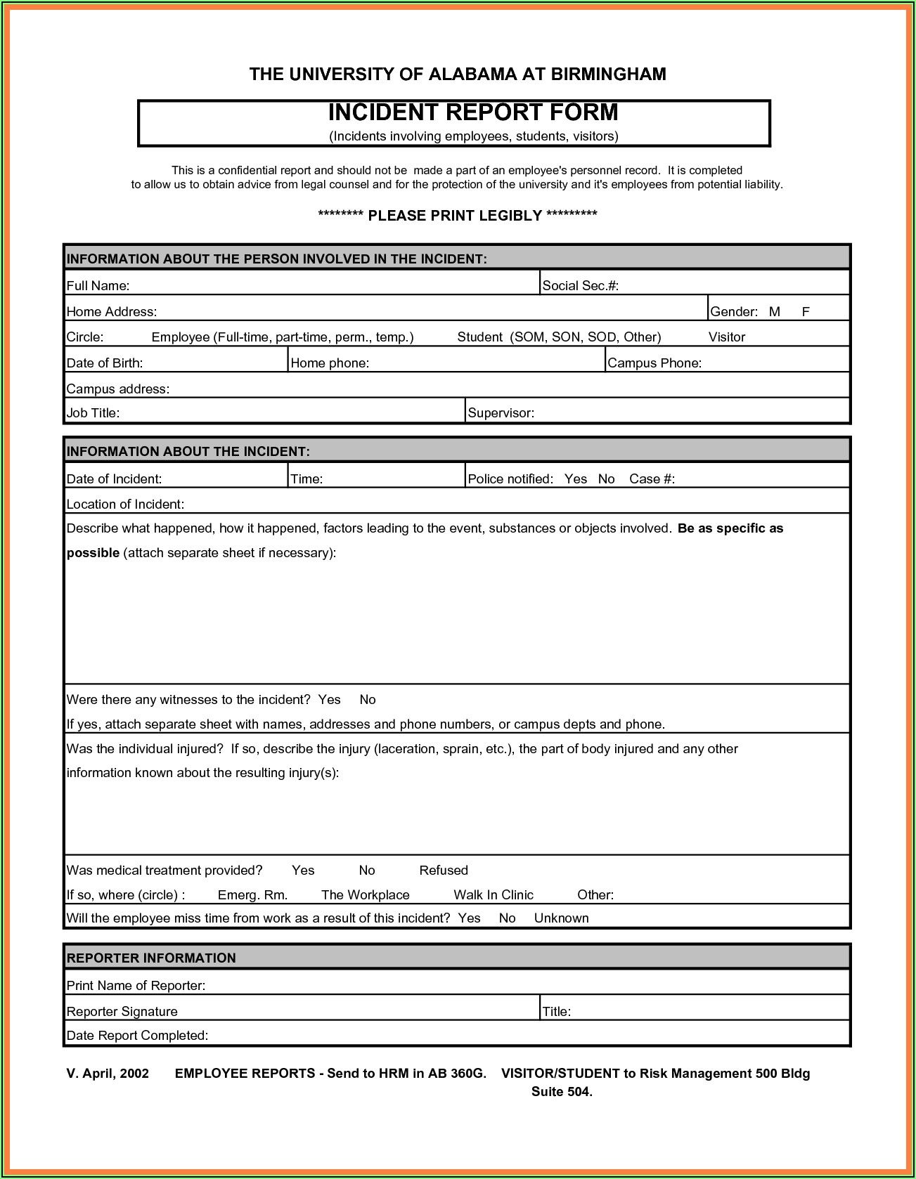Security Incident Report Format Sample