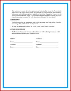 Simple Catering Contract Template