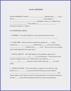 Simple Rental Lease Agreement Florida